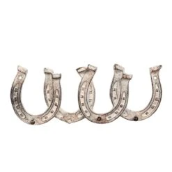 4er Haken Aus Gusseisen - Hufeisen In Antikweiß