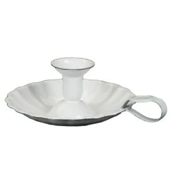 Kerzenständer Aus Emaille In Antikweiß