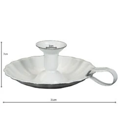 Kerzenständer Aus Emaille In Antikweiß -Dekowelt Verkauf ambiente haus kerzenstander aus emaille in antikweiss 3