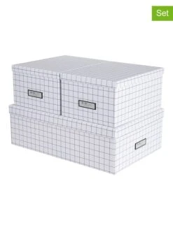 3er-Set: Aufbewahrungsboxen "Inge" In Weiß