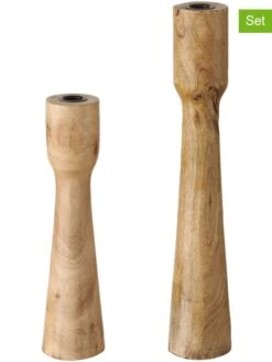 2er-Set: Kerzenleuchter "Caldeas" In Hellbraun