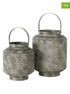 2er-Set: Windlichter "Balama" In Silber