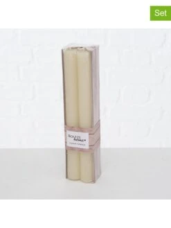 4er-Set: Stabkerzen "Melia" In Creme - 4x 60 G