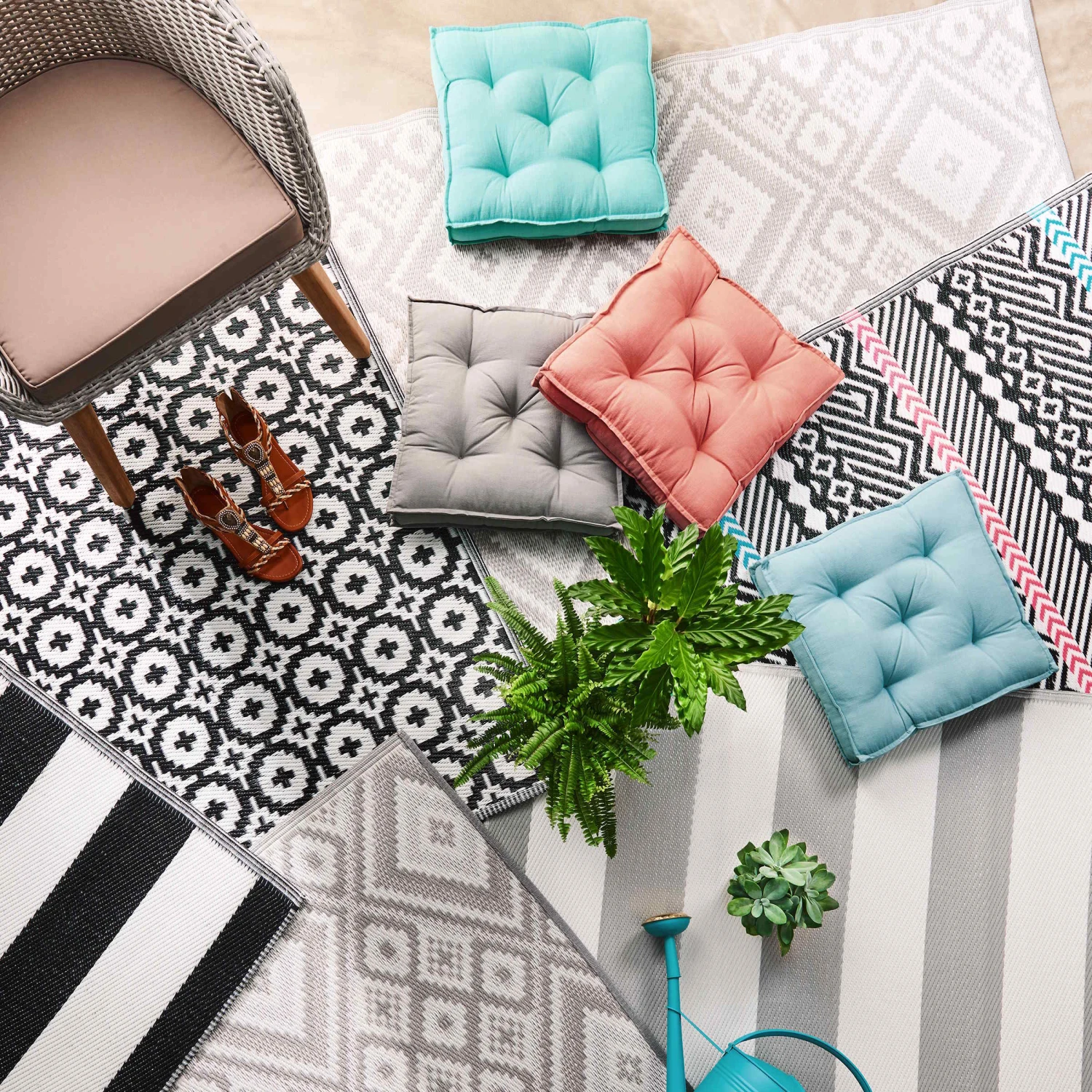 In- & Outdoor-Teppich Mosaik L 150 X B 90cm COLOUR CLASH In Schwarz 8 In- & Outdoor-Teppich Mosaik L 150 X B 90cm COLOUR CLASH In Schwarz - Image 8