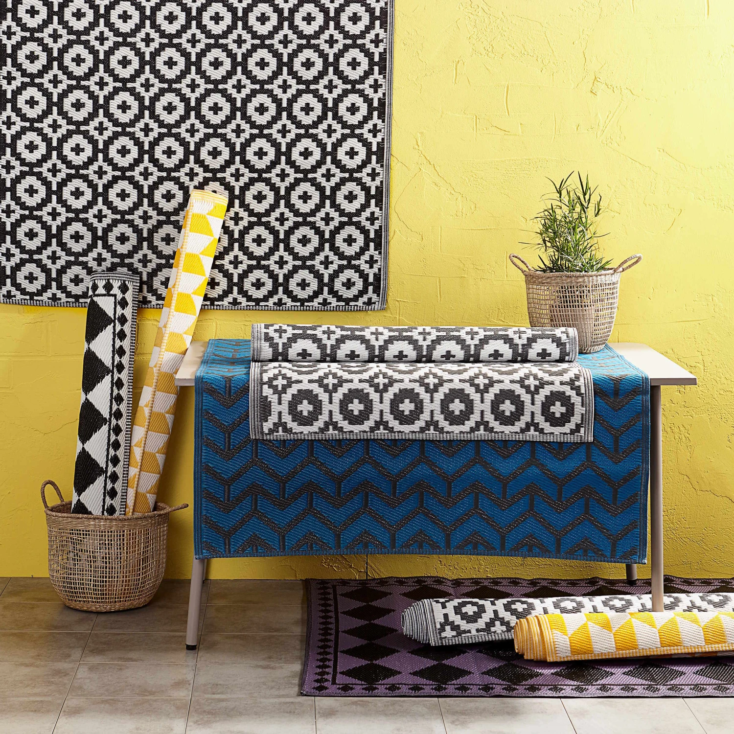 In- & Outdoor-Teppich Mosaik L 150 X B 90cm COLOUR CLASH In Schwarz 9 In- & Outdoor-Teppich Mosaik L 150 X B 90cm COLOUR CLASH In Schwarz - Image 9