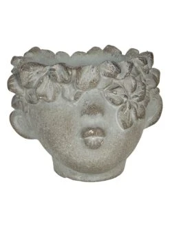 Blumentopf In Grau - (B)12 X (H)10 X (T)9 Cm