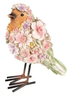 Dekofigur "Vogel" In Rosa/ Grün/ Orange - (B)10 X (H)12 X (T)7 Cm