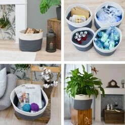 35l Baumwoll Seilkorb Ø39x30cm In Bunt 11 35l Baumwoll Seilkorb Ø39x30cm In Bunt -Dekowelt Verkauf dunedesign 35l baumwoll seilkorb o39x30cm in bunt 3