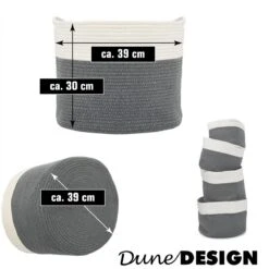 35l Baumwoll Seilkorb Ø39x30cm In Bunt 14 35l Baumwoll Seilkorb Ø39x30cm In Bunt -Dekowelt Verkauf dunedesign 35l baumwoll seilkorb o39x30cm in bunt 6