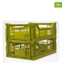 2er-Set: Aufbewahrungsboxen "Caja" In Grün - (B)39,5 X (H)14,5 X (T)29,5 Cm