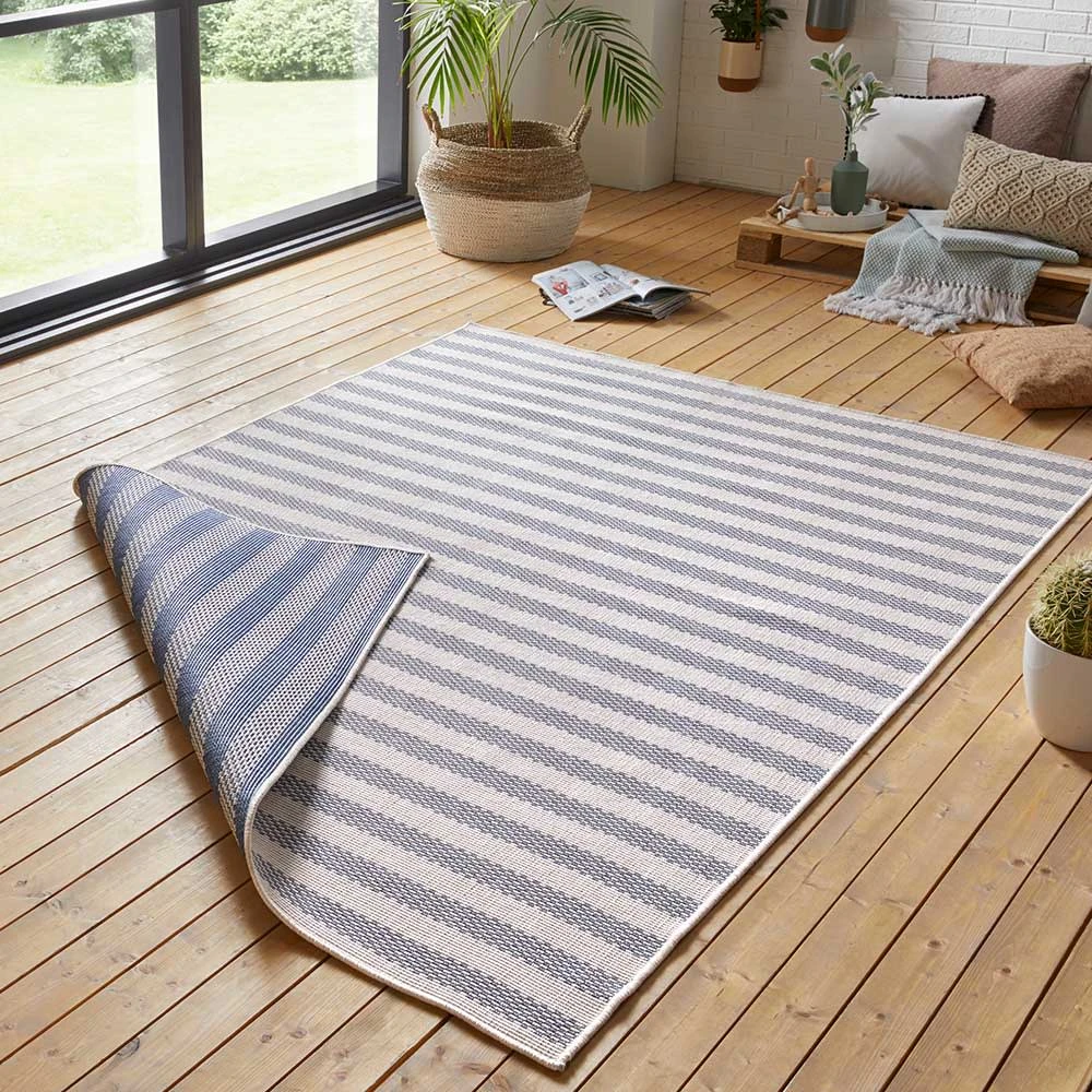 In- & Outdoor Wendeteppich Delilia Blau Creme 2 In- & Outdoor Wendeteppich Delilia Blau Creme - Image 2