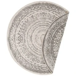 In- Und Outdoor Wendeteppich Rund Rosica Grau
