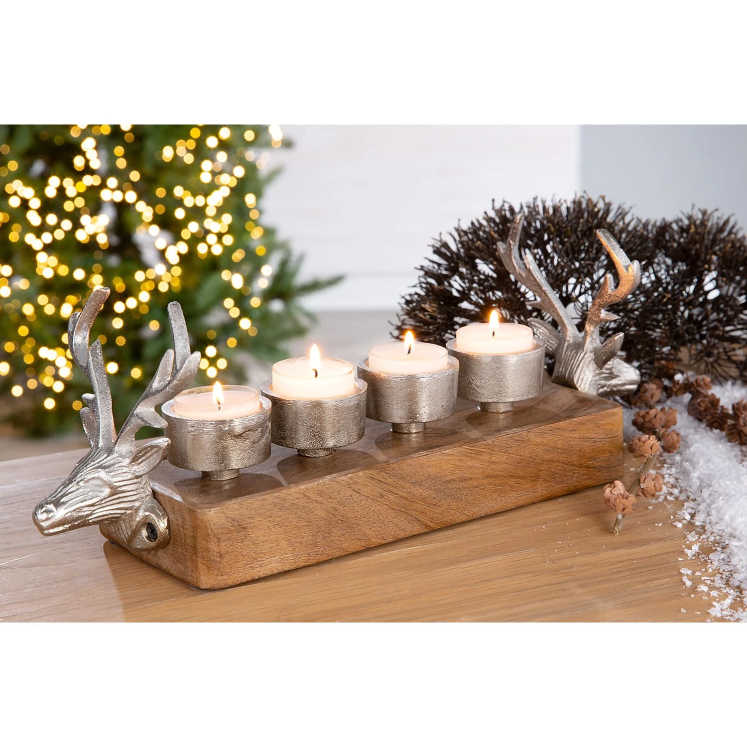 Leuchter "Rentier" In Silber - 36 X 13 Cm 2 Leuchter "Rentier" In Silber - 36 X 13 Cm - Image 2