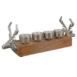 Leuchter "Rentier" In Silber - 36 X 13 Cm