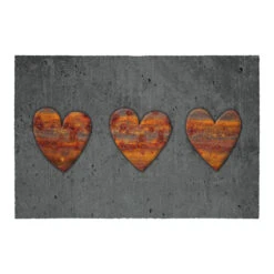 Fußmatte HAMBURG "drei Herzen" In Farbe Grau