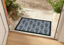 Fußmatte LÖWEN In Grau -Dekowelt Verkauf gmd living fussmatte lowen in grau 2