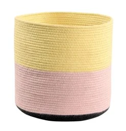 Korb "Rainbow" In Rosa/Gelb - 28x28x28 Cm