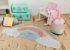 Korb "Rainbow" In Rosa/Gelb - 28x28x28 Cm -Dekowelt Verkauf happy decor kids korb rainbow in rosa gelb 28x28x28 cm 4