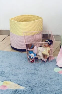 Korb "Rainbow" In Rosa/Gelb - 28x28x28 Cm -Dekowelt Verkauf happy decor kids korb rainbow in rosa gelb 28x28x28 cm 7