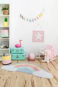 Korb "Rainbow" In Rosa/Gelb - 28x28x28 Cm -Dekowelt Verkauf happy decor kids korb rainbow in rosa gelb 28x28x28 cm 8