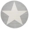 Kinderteppich SHOOTINGSTAR In Silbergrau/weiss Rund