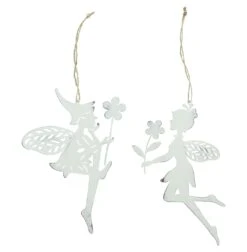 Spar-Set 2x Hänger "Fee", Höhe 20 Cm In Weiß