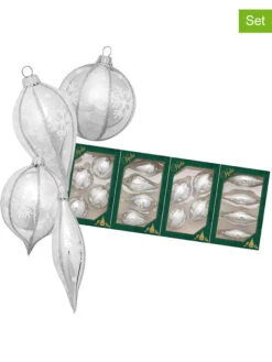 16er-Set: Christbaumkugeln In Silber