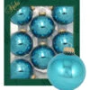 Christbaumkugeln In Türkis - 8 Stück - Ø 7 Cm