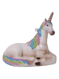 Christbaumornament "Einhorn" In Weiß - (L)9 Cm