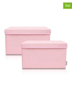 2er-Set: Aufbewahrungsboxen In Rosa - (B)37 X (H)21 X (T)25 Cm