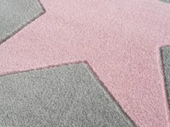 Kinderteppich STERN In Silbergrau/rosa Rund -Dekowelt Verkauf livone kinderteppich stern in silbergrau rosa rund 1