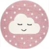 Teppich SMILEY CLOUD Rund In Rosa