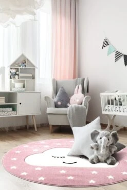 Teppich SMILEY CLOUD Rund In Rosa -Dekowelt Verkauf livone teppich smiley cloud rund in rosa 3