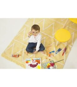 Lorena Canals Teppich "Hippy" In Gelb/Weiß -120x160 Cm -Dekowelt Verkauf lorena canals teppich hippy in gelb weiss 120x160 cm 4