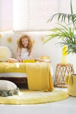 Lorena Canals Teppich "Tie - Dye" In Gelb - 150x150 Cm -Dekowelt Verkauf lorena canals teppich tie dye in gelb 150x150 cm 5