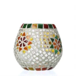 Windlicht/Teelichthalter Mosaik In Bunt - H: 11cm