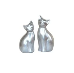 Deko-Katzen (2 Stück) Mieze In Silber