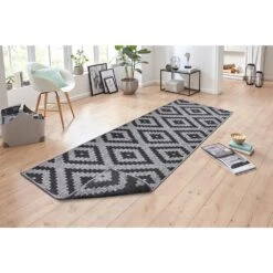 In- & Outdoor Teppich Malta Schwarz Silber -Dekowelt Verkauf northrugs in and outdoor teppich malta schwarz silber 3