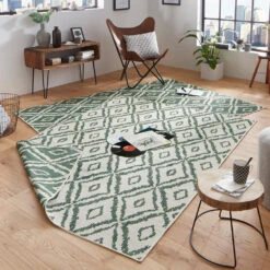 In- & Outdoor Wendeteppich Rio Grün Creme -Dekowelt Verkauf northrugs in and outdoor wendeteppich rio grun creme 4
