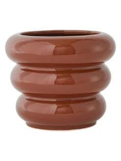 Blumentopf "Awa" In Hellbraun - (H)16,5 X Ø 19 Cm