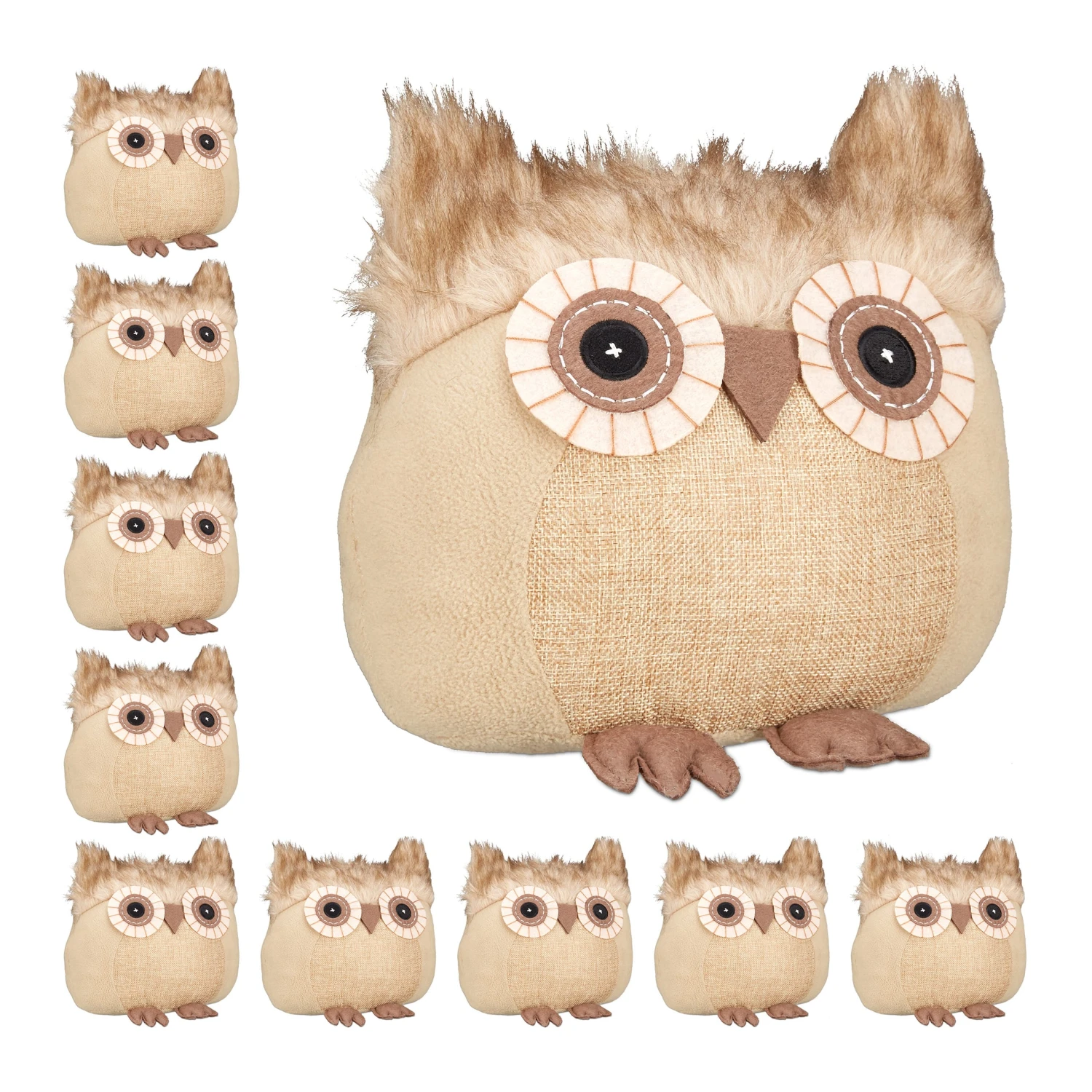 10x Türstopper "Eule" In Braun 1 10x Türstopper "Eule" In Braun