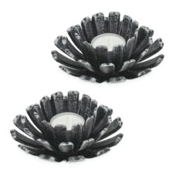 2 X Teelichthalter In Silber - (H)6 X Ø 13,5 Cm -Dekowelt Verkauf relaxdays 2 x teelichthalter in silber h 6 x o 13 5 cm 7