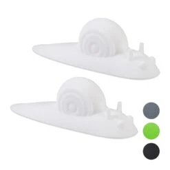 2er Set Türstopper Schnecke In Weiß