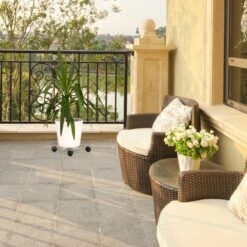 2x Pflanzenroller In Silber -Dekowelt Verkauf relaxdays 2x pflanzenroller in silber 4