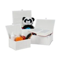 3 X Aufbewahrungskorb In Weiß -Dekowelt Verkauf relaxdays 3 x aufbewahrungskorb in weiss 7