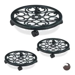 3x Pflanzenroller In Grün - Ø 38 Cm