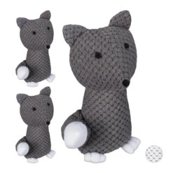 3x Türstopper "Fuchs" In Grau