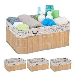4 X Aufbewahrungskorb In Natur - (B)38 X (H)16,5 X (T)28,5 Cm -Dekowelt Verkauf relaxdays 4 x aufbewahrungskorb in natur b 38 x h 16 5 x t 28 5 cm 7
