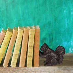 4 X Buchstütze "Eichhörnchen" In Braun -Dekowelt Verkauf relaxdays 4 x buchstutze eichhornchen in braun 2