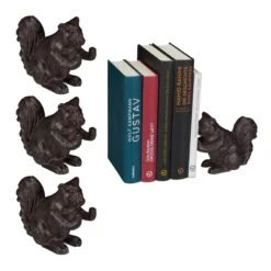 4 X Buchstütze "Eichhörnchen" In Braun -Dekowelt Verkauf relaxdays 4 x buchstutze eichhornchen in braun 7